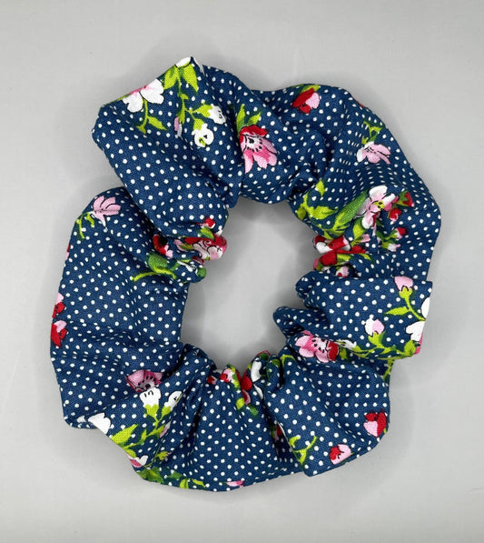 Adult-Blue Floral Polka Dot