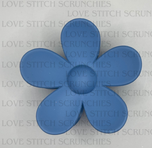 Navy flower clip
