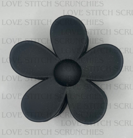 Black flower clip